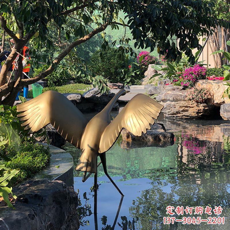 菏泽不锈钢动物鹤雕塑