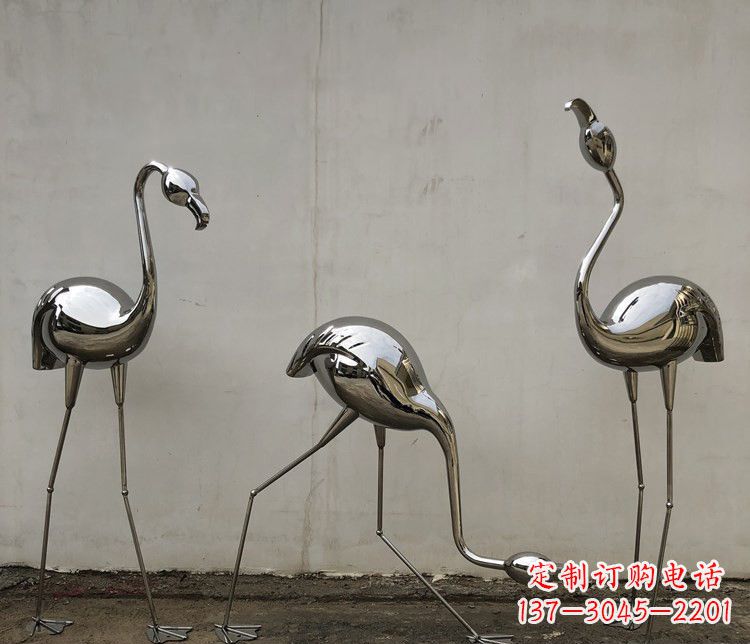 菏泽不锈钢锻造的火烈鸟雕塑