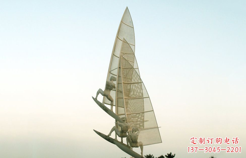 菏泽不锈钢帆船比赛广场景观雕塑