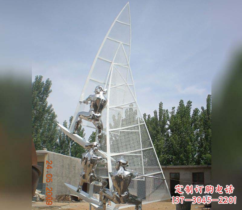 菏泽不锈钢帆船公园雕塑