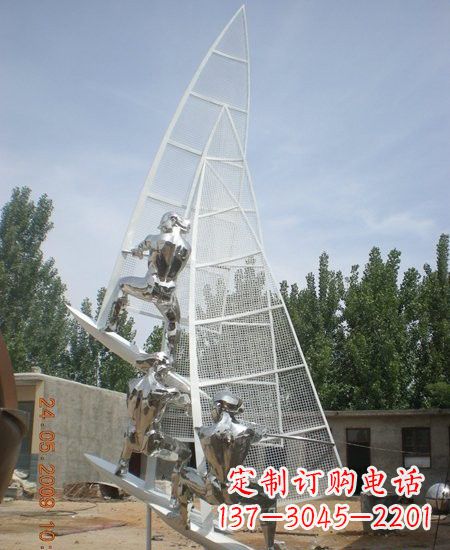 菏泽不锈钢帆船雕塑