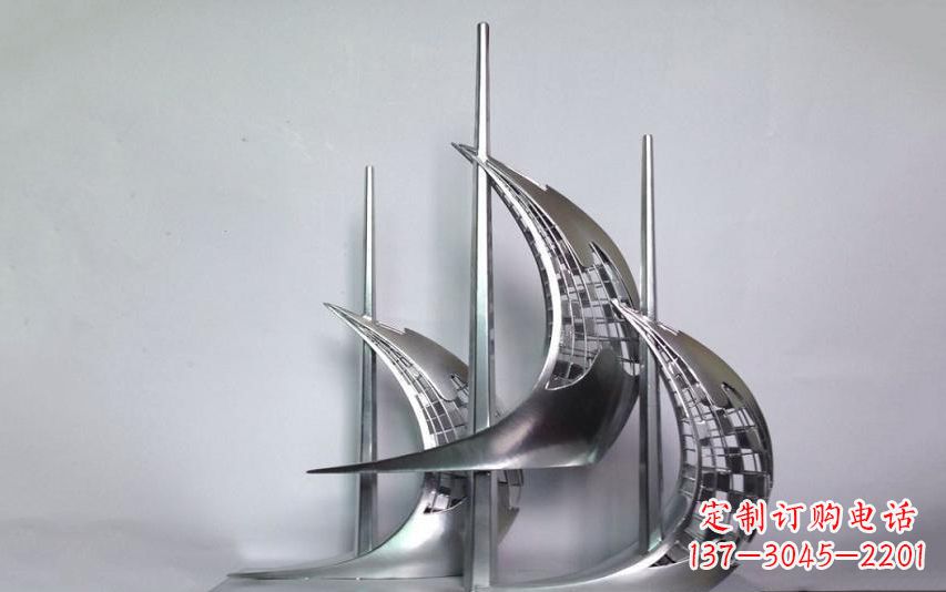 菏泽不锈钢帆船景观雕塑
