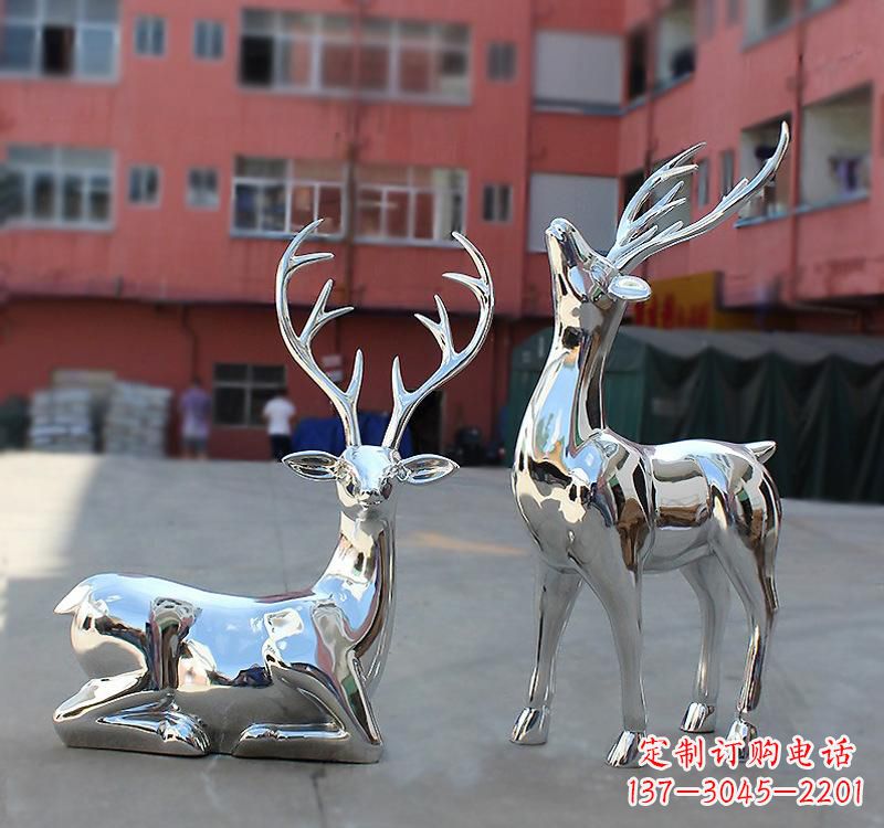 菏泽不锈钢仿真梅花鹿雕塑——精致美观