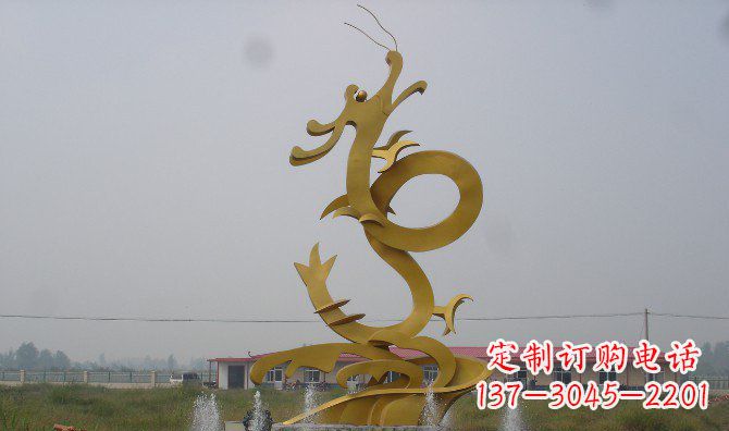 菏泽不锈钢飞龙雕塑精美传承中华文化