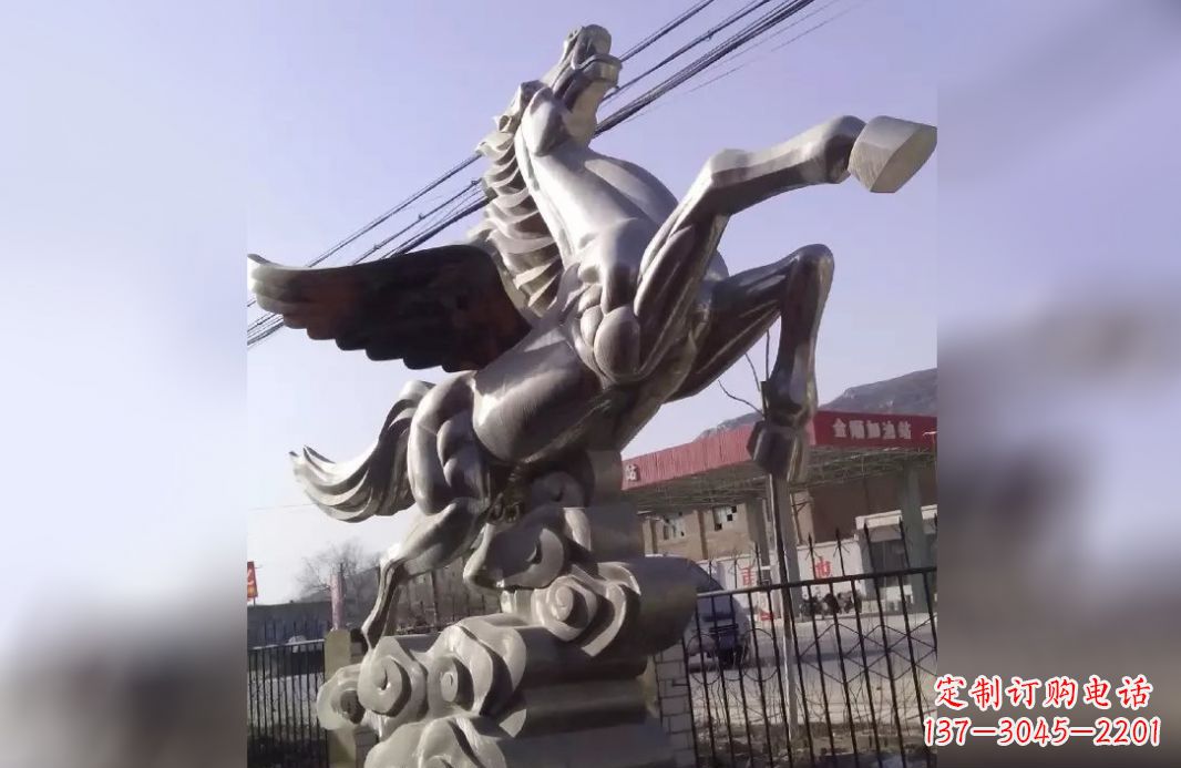 菏泽不锈钢飞马雕塑精致美观的艺术作品