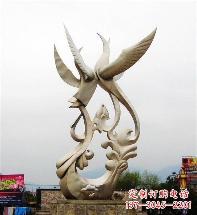 菏泽不锈钢凤凰雕塑供应