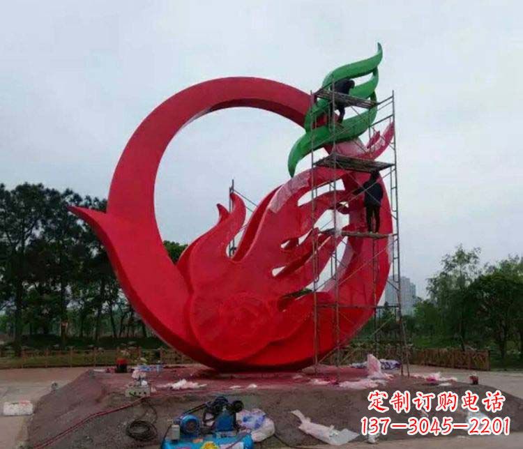 菏泽不锈钢凤凰雕塑精美而又神秘