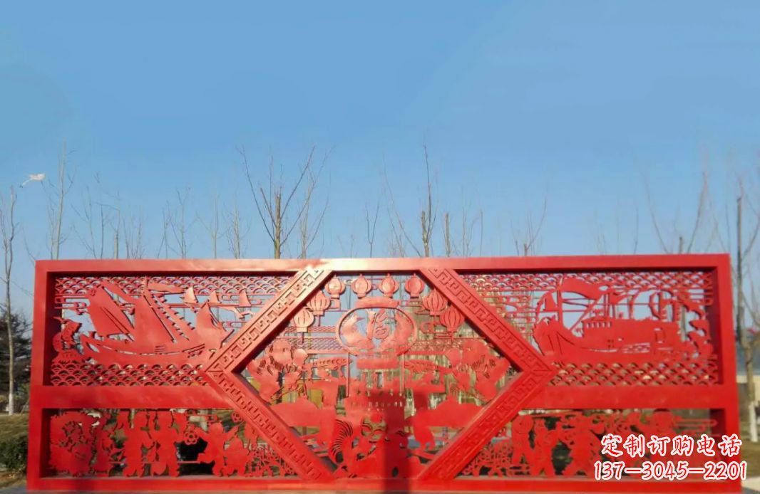 菏泽不锈钢福字雕塑——点亮广场景观