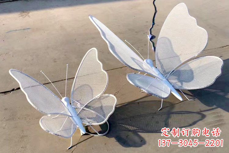 菏泽不锈钢钢丝网格蝴蝶雕塑——灯光下的灵动之美