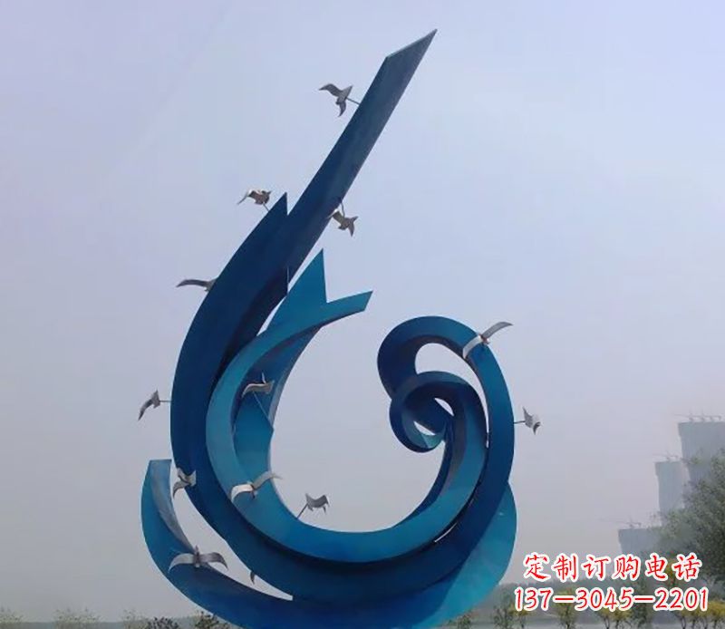 菏泽不锈钢鸽子雕塑 (2)