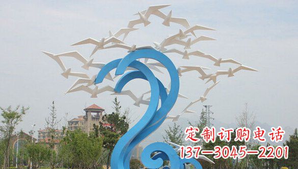 菏泽不锈钢鸽子放飞雕塑