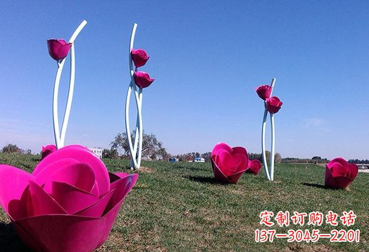 菏泽不锈钢玫瑰雕塑美丽的艺术之作