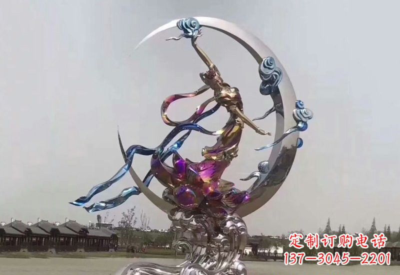 菏泽不锈钢嫦娥奔月雕塑