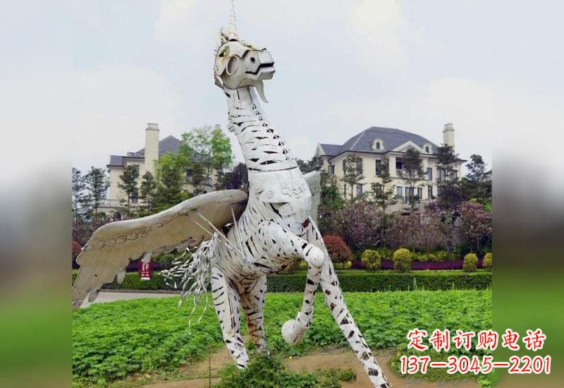 菏泽不锈钢公园抽象独角兽雕塑
