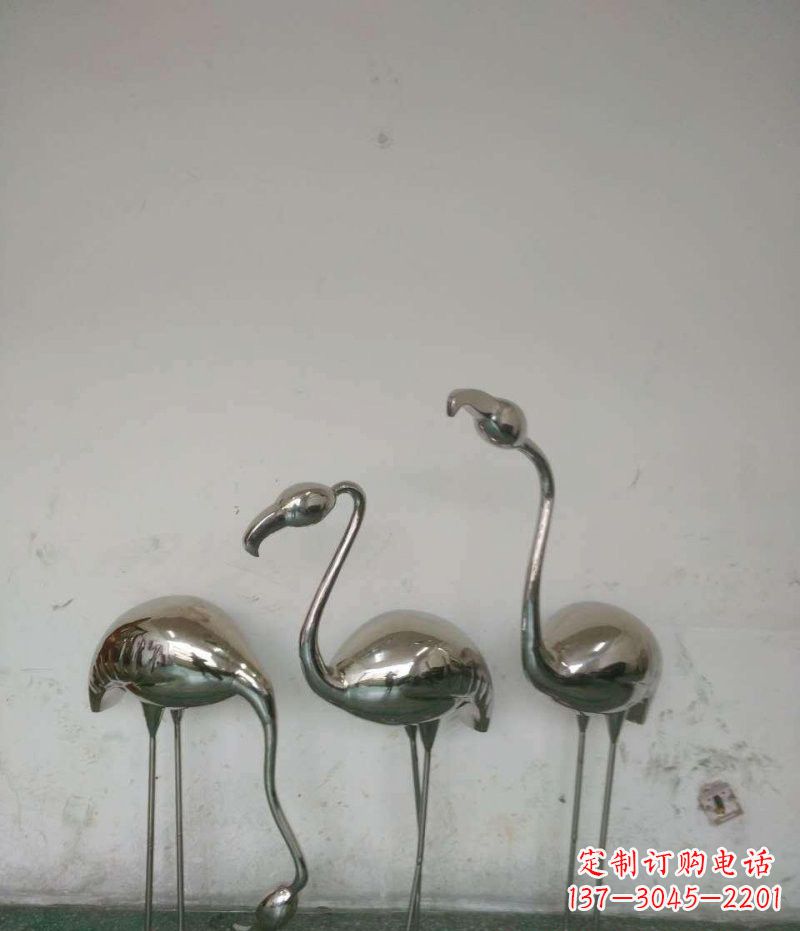 菏泽不锈钢火烈鸟雕塑精美的艺术之作