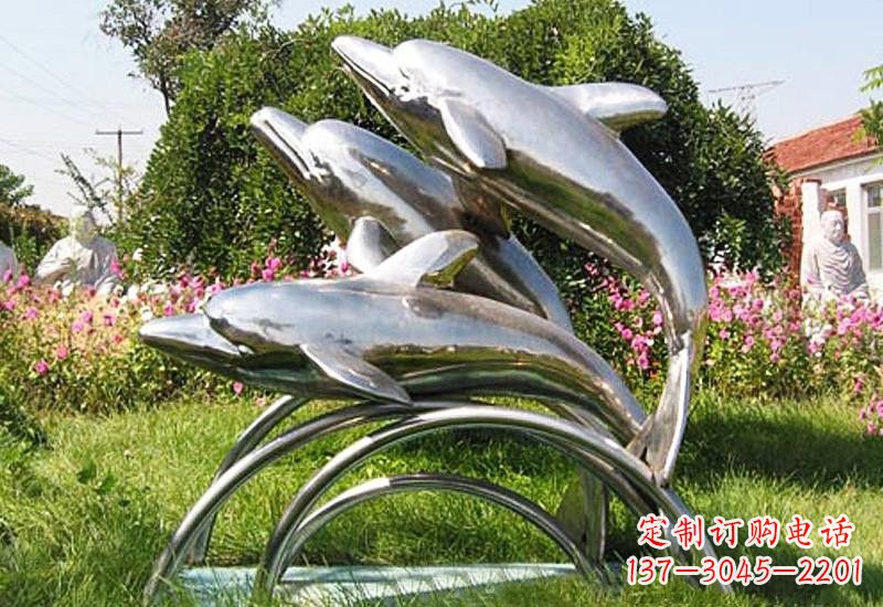 菏泽不锈钢海豚雕塑——点亮公园的精灵
