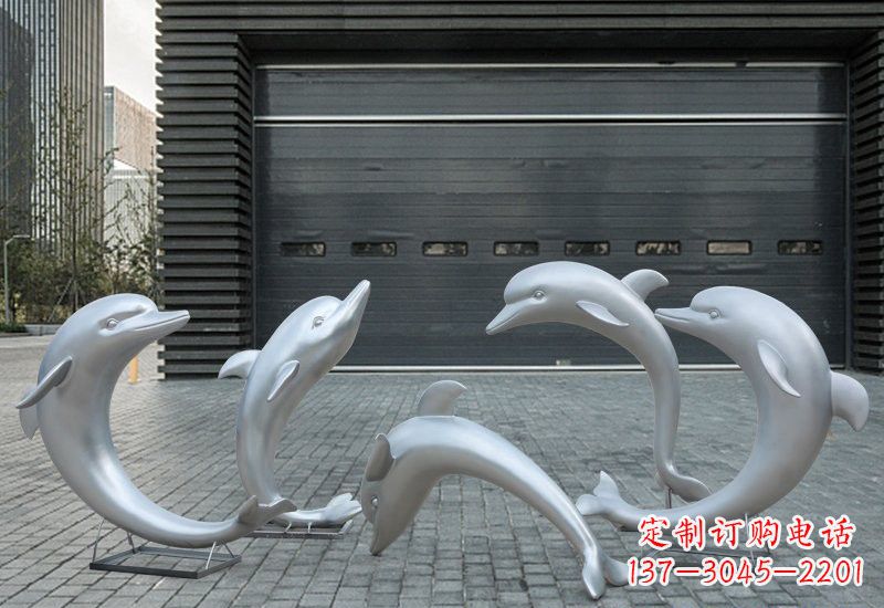 菏泽海豚的精灵——不锈钢公园海豚雕塑