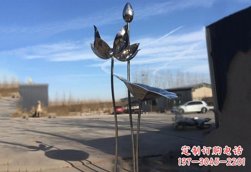 菏泽不锈钢荷花雕塑精美的艺术瑰宝