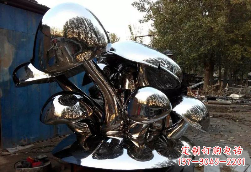 菏泽不锈钢公园蘑菇雕塑