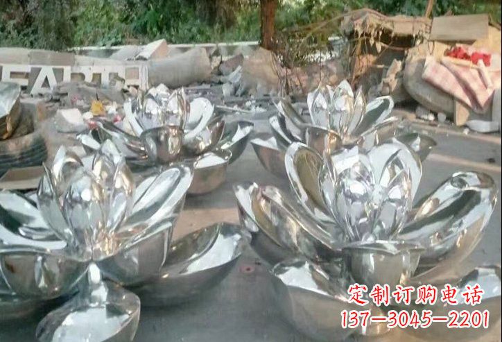 菏泽不锈钢莲花雕塑一件象征着美丽与自由的作品