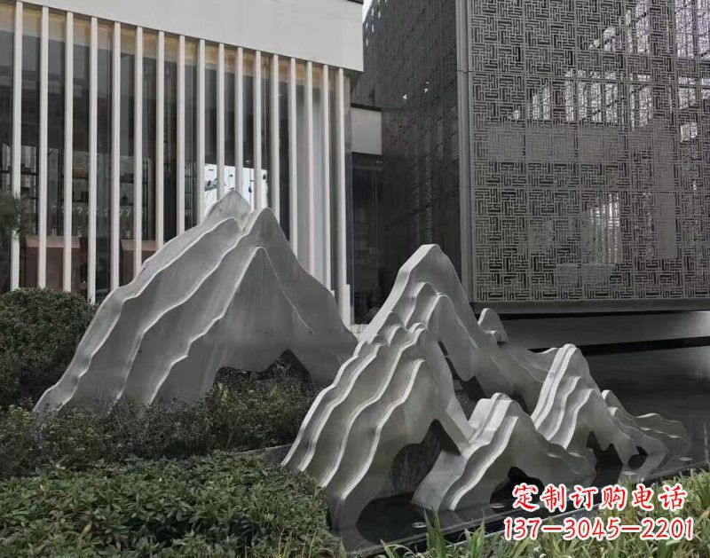 菏泽不锈钢公园小区精美的假山雕塑