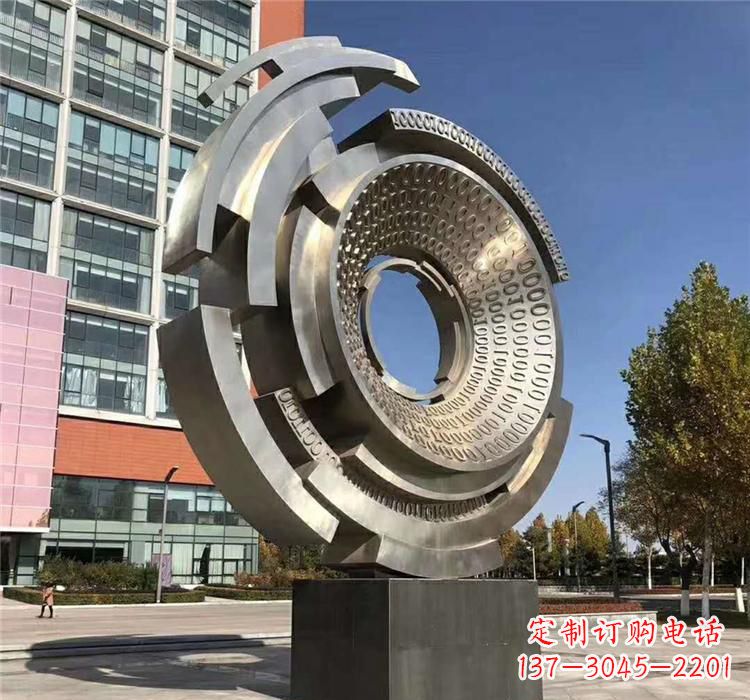 菏泽不锈钢齿轮雕塑流动的美丽