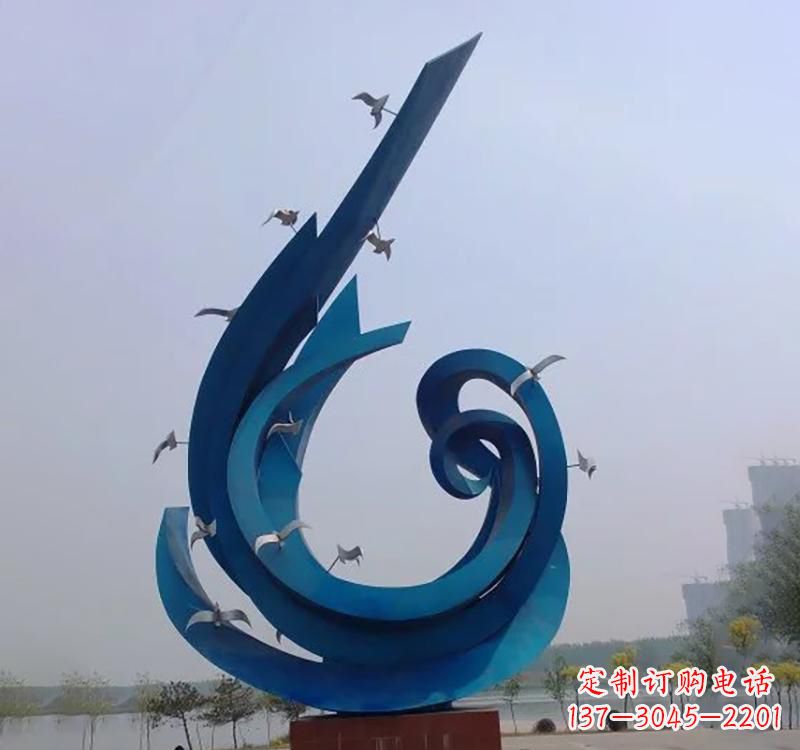 菏泽不锈钢广场大型鸽子雕塑