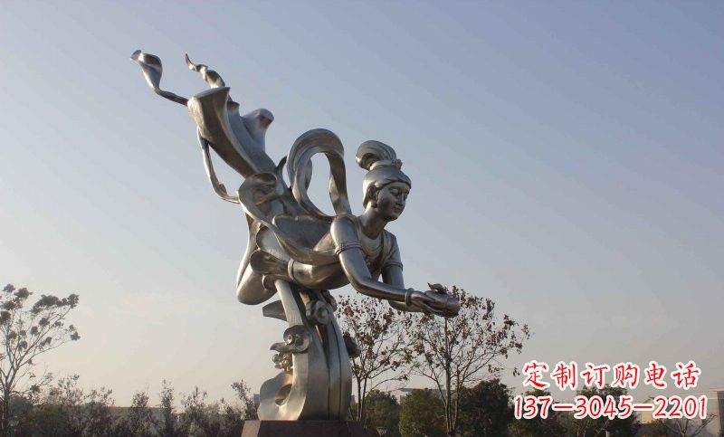 菏泽不锈钢蟠桃仙女雕塑美丽的传说