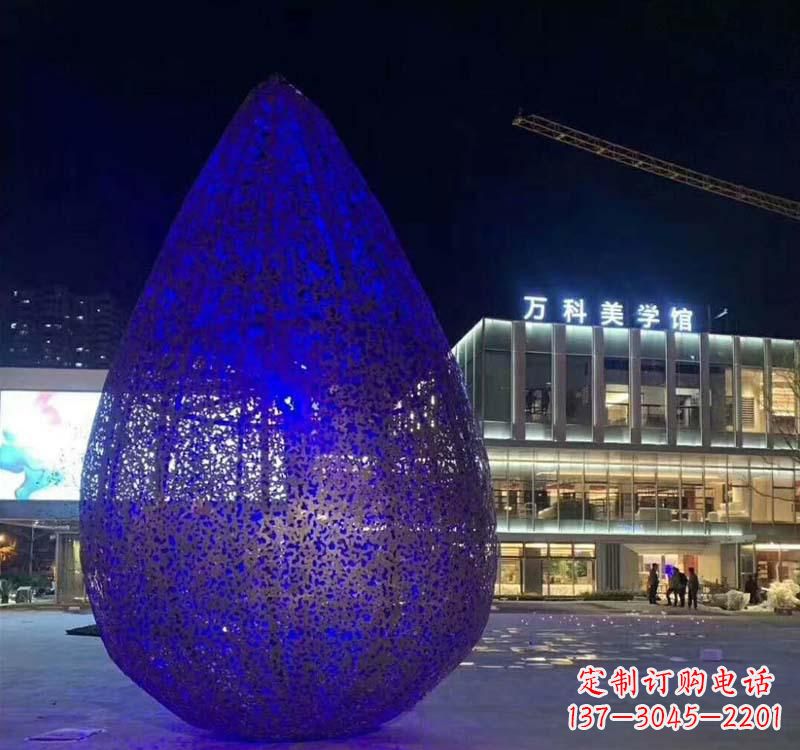 菏泽不锈钢广场水滴雕塑