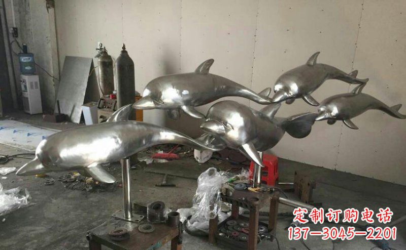 菏泽不锈钢海豚雕塑