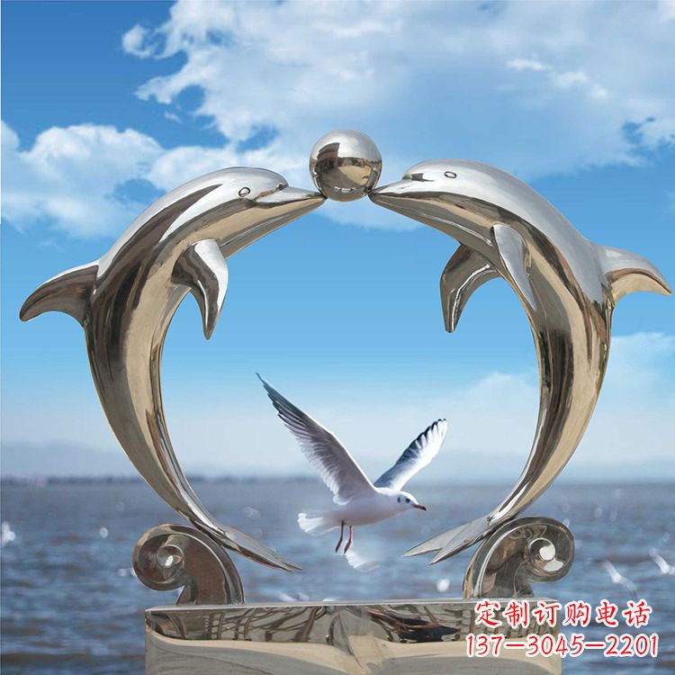 菏泽不锈钢海豚雕塑精美的海洋之美