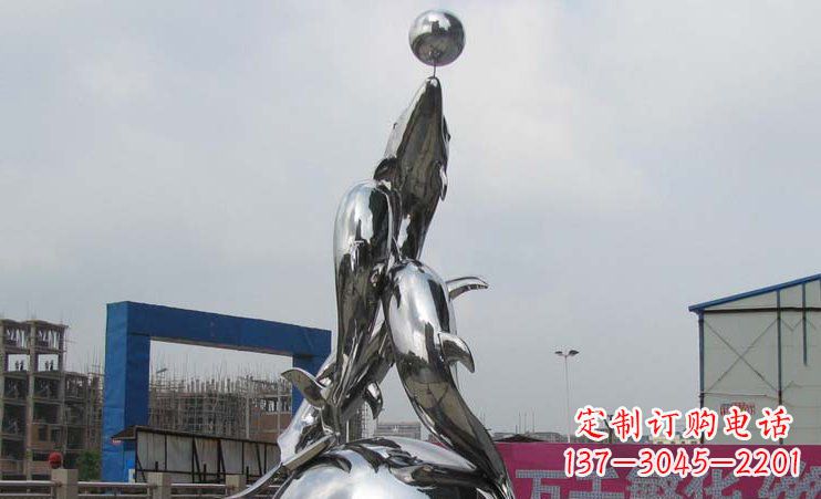 菏泽不锈钢海豚雕塑海洋之美的象征