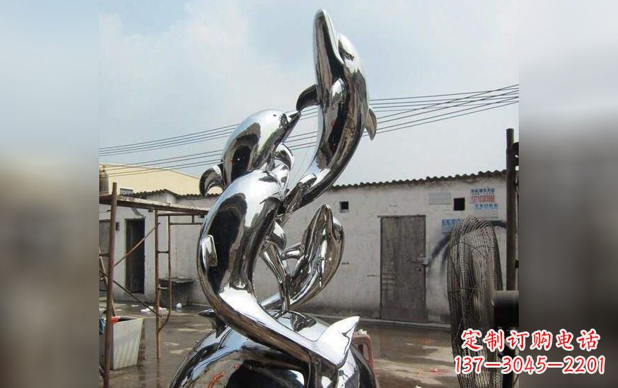 菏泽海豚之美——不锈钢海豚雕塑