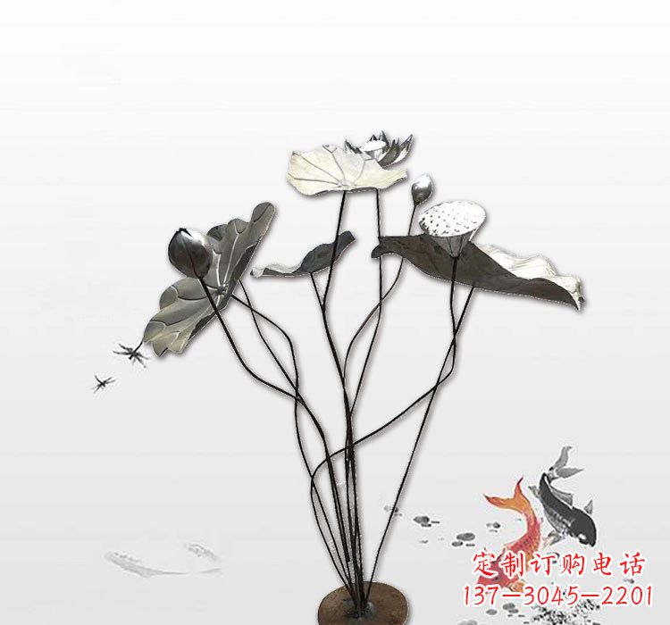 菏泽不锈钢荷叶雕塑艺术的精美结合