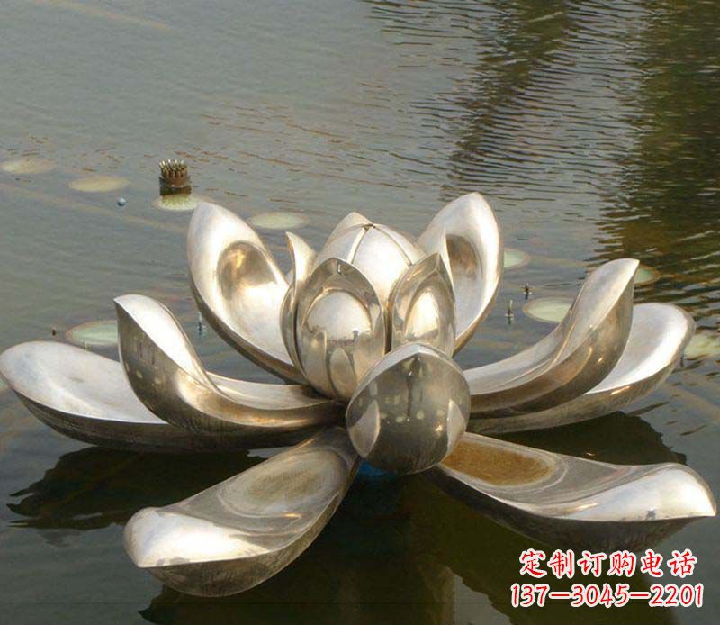 菏泽不锈钢荷花景观雕塑 (2)
