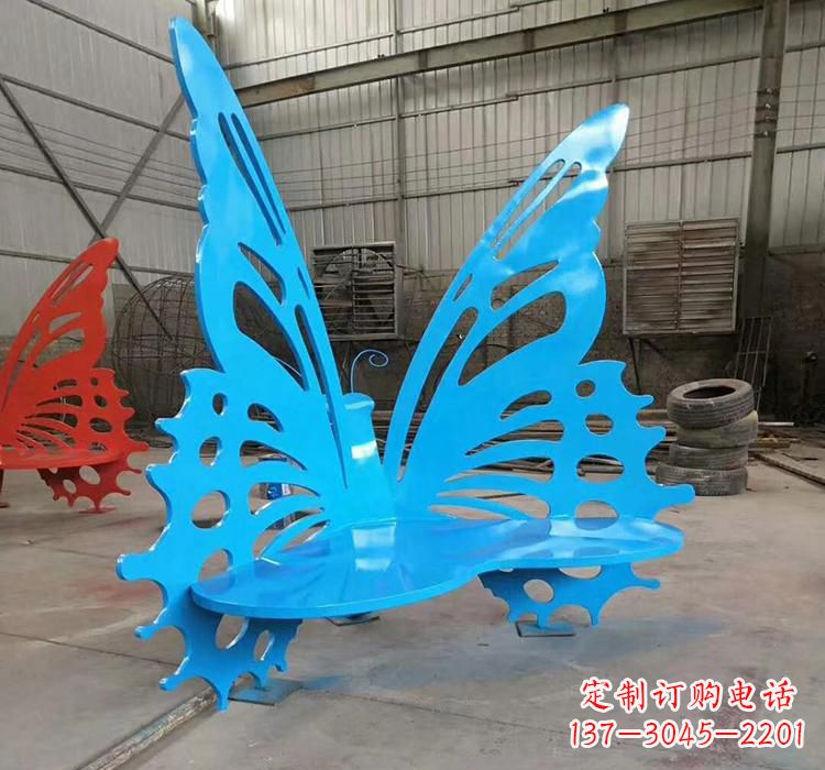 菏泽不锈钢蝴蝶座椅雕塑艺术精品