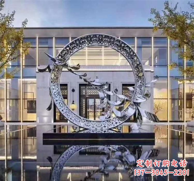 菏泽大雁飞翔,不锈钢户外雕塑雍容陈列