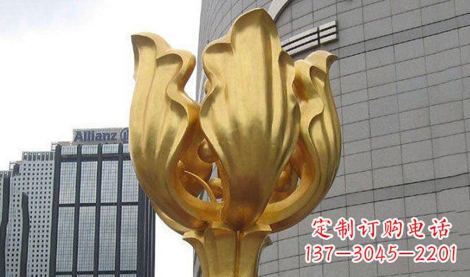 菏泽不锈钢紫荆花雕塑传承中国文化