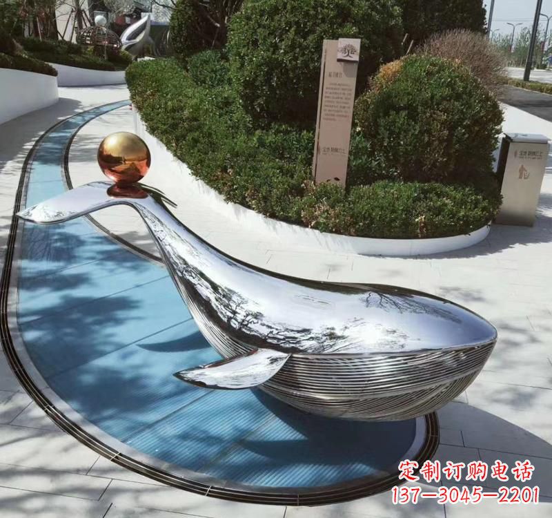菏泽精美不锈钢海豚雕塑
