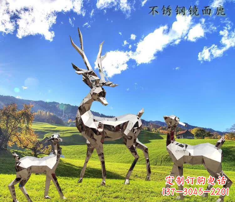 菏泽不锈钢鹿精美的动物雕塑