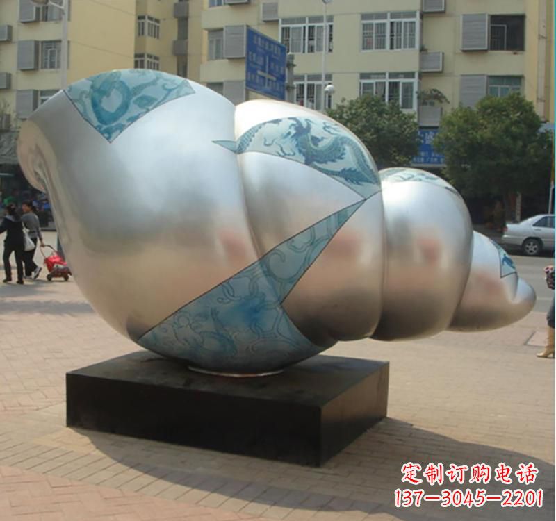 菏泽不锈钢海螺雕塑艺术的精美融合