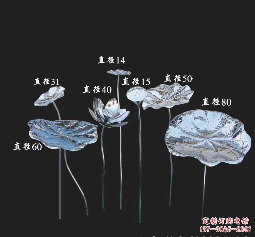 菏泽不锈钢荷花雕塑美丽而神秘
