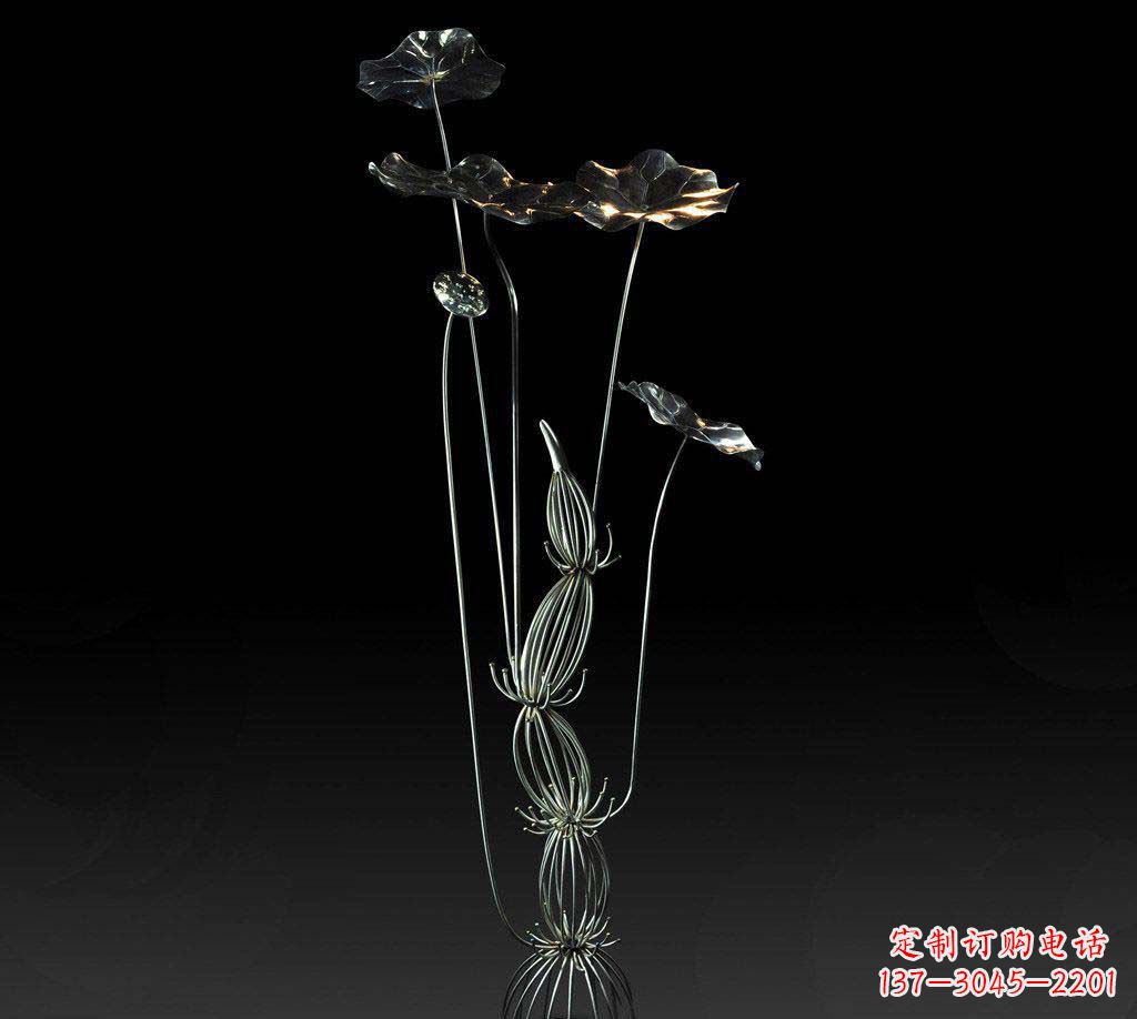 菏泽不锈钢莲藕荷花荷叶摆件雕塑
