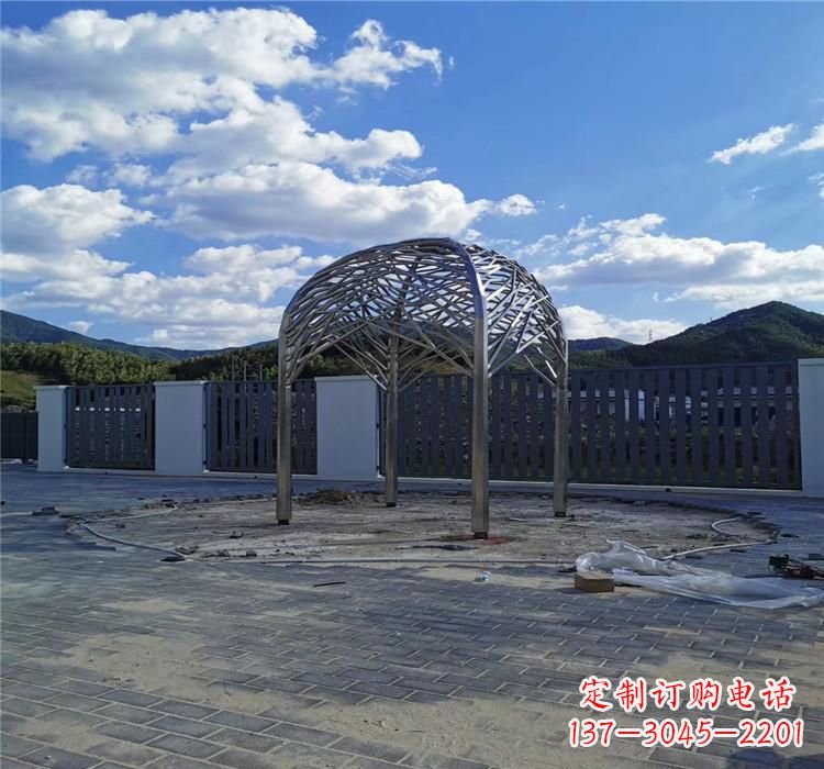 菏泽不锈钢凉亭雕塑美丽的艺术之作