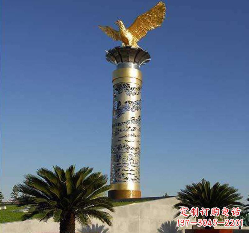 菏泽不锈钢龙柱雕塑把神秘的传统融入现代