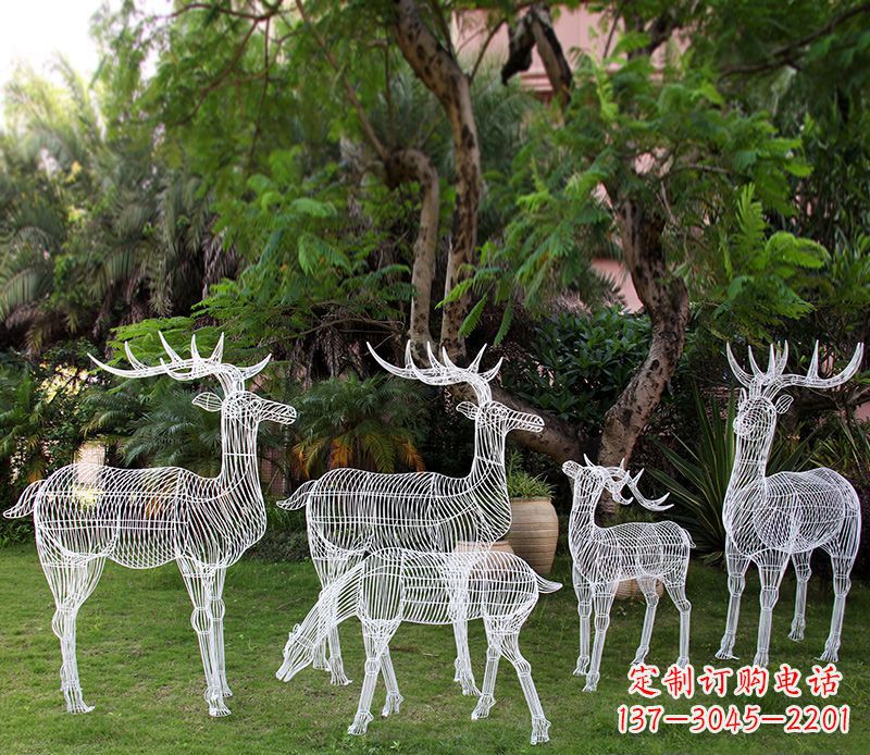 菏泽精美的不锈钢镂空梅花鹿雕塑