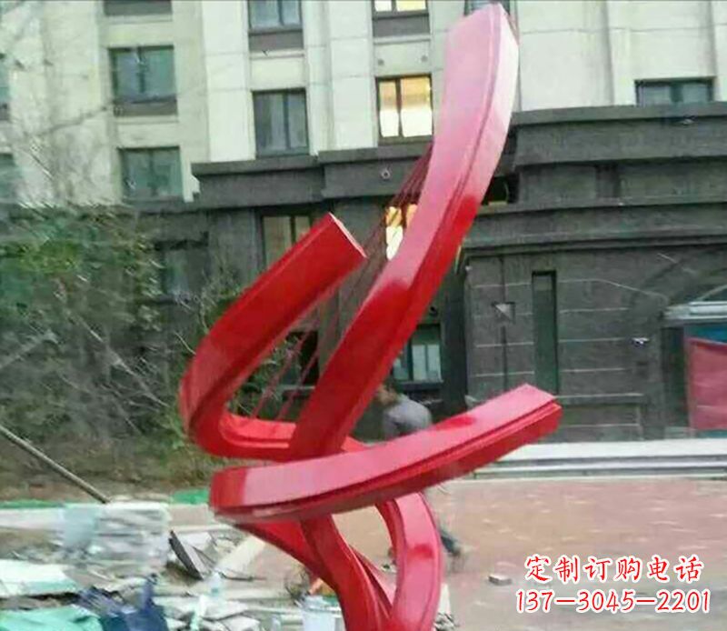 菏泽不锈钢螺旋飘带雕塑