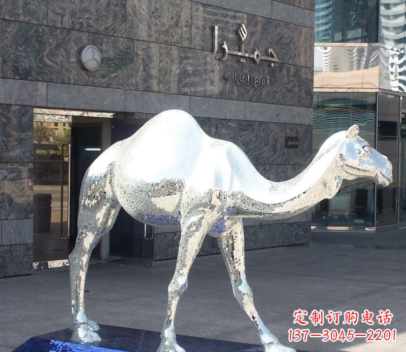 菏泽不锈钢骆驼雕塑精美外形折射古朴美感