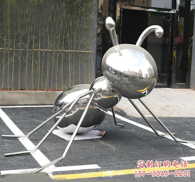 菏泽不锈钢蚂蚁动物雕塑