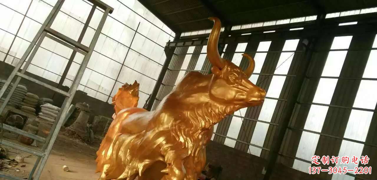 菏泽精美不锈钢牦牛钛金雕塑